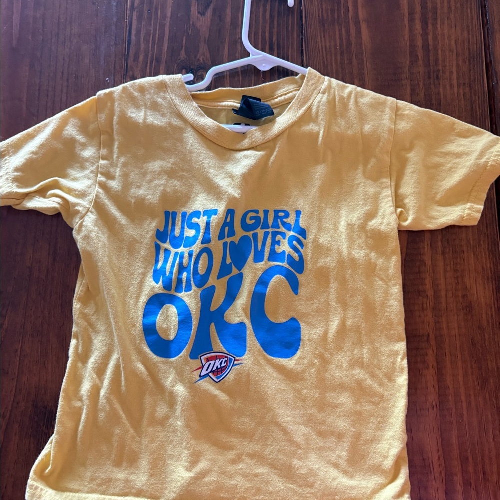 OKC Yellow Girls' Graphic Tee - 'Just a Girl Who Loves OKC'